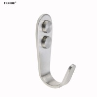 SUS 304 Stainless Steel Self Adhesive Hooks Rail Rack Sticky Coat Robe Hook single Hooks Brushed