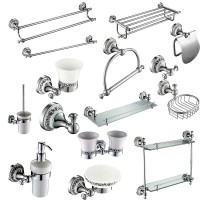 brass Hot sale Modern Bath Accessories Products Chrome Plated Wall-Mounted Bathroom Accessories Sets for hotel