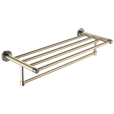 Modern brushed brass home bathroom set wall-mounted towel bar coat hook toilet paper rack